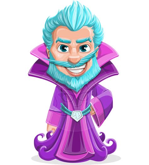 Vector Long Bearded Magician Character Dougal The Warlock