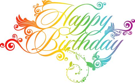 Color Happy Birthday Png Holographic Light Calligraphy Download Png Image