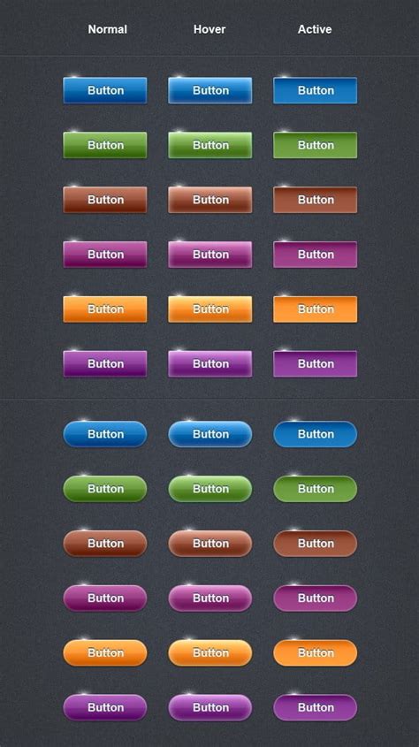 Shiny Web Buttons Psd Vector Uidownload