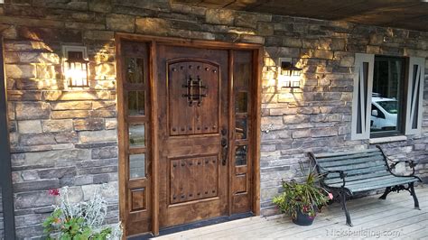 Popular Exterior Rustic Doors With 2 Sidelights