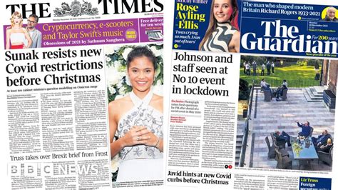 Newspaper Headlines Pm At No Event In Lockdown And Hints At Curbs