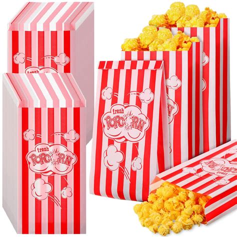 Sherr 300 Pieces Paper Popcorn Bags Bulk 2 Oz Grease Proof