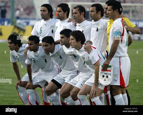 Irans National Soccer Team Players Pose For Photographers Before