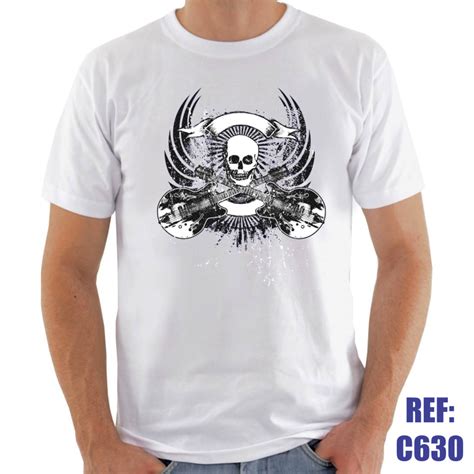 Camiseta Caveira Rock Música Metal Elo7 Produtos Especiais
