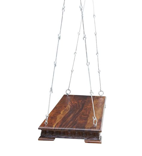 Buy Dhruv Solid Wood Swing With Chain In Provincial Teak Finish By