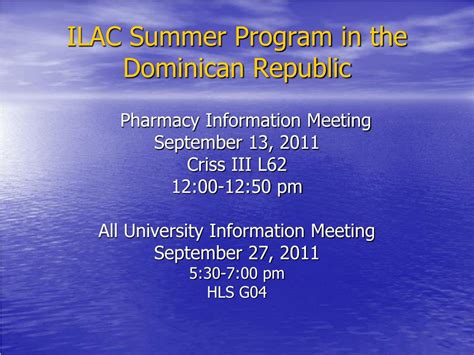 Ppt Ilac Summer Program In The Dominican Republic Powerpoint
