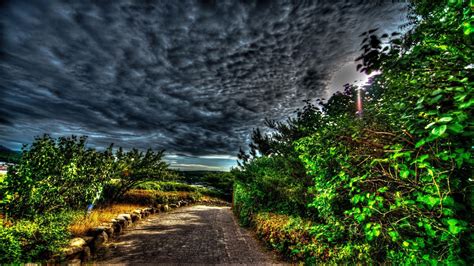 🥇 Clouds Landscapes Nature Trees Paths Surreal Hdr Photography