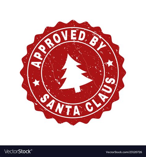 Approved Santa Claus Scratched Stamp Seal Vector Image