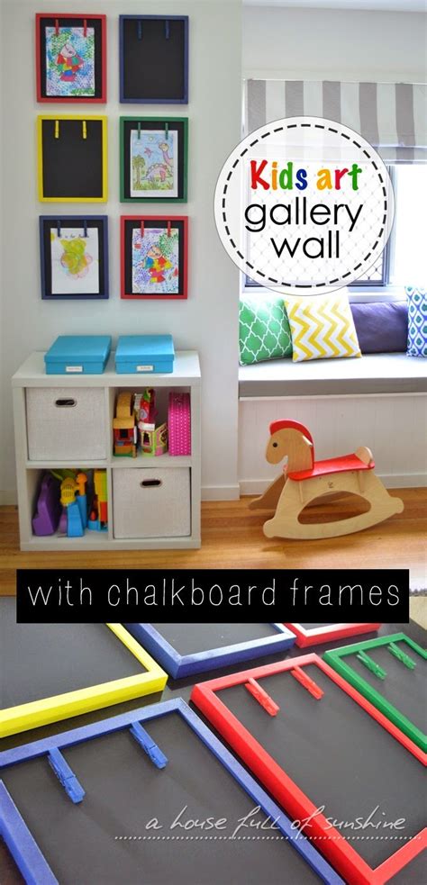 3.color with copic markers or with any color pen you have. Kids art gallery wall with chalkboard frames | A House ...
