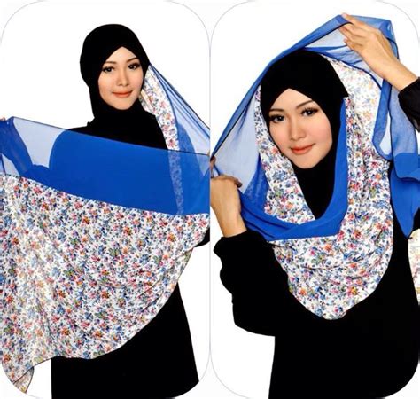 hijab printed instan shawl inner double cross d style hijab