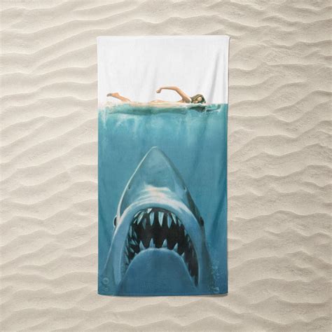 Jaws Beach Towel Shark Beach Towel Beach Vacation Towel Etsy