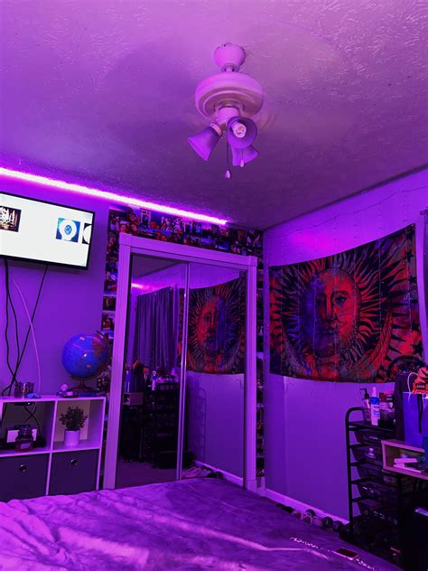 Led Light Room Vibe🧚🏼‍♀️ Room Ideas Bedroom Room Design Bedroom