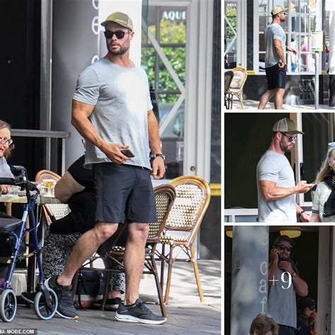 Mr Muscles Chris Hemsworth Shows Off His Bulging Biceps In A Fitted T Shirt As He Steps Out For