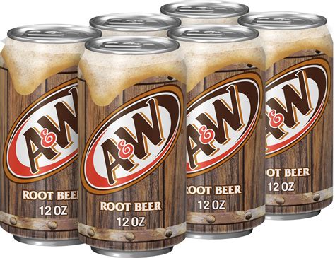 Aandw Root Beer Soda Cans 6 Pack 6 X 12 Oz —