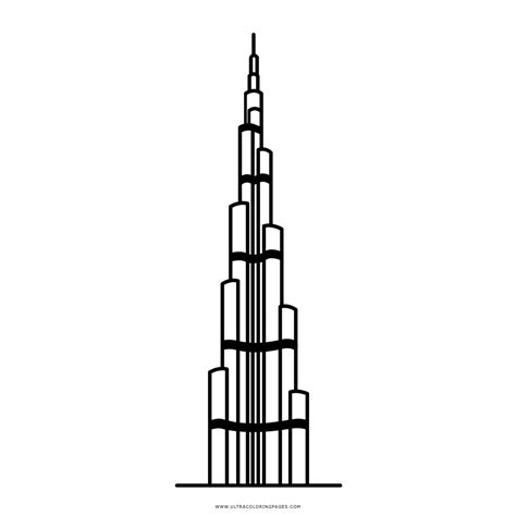 Burj Khalifa Dubai Coloring Page Ultra Coloring Pages Art Drawings