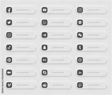 Vetor De Popular Social Media Lower Third Icons 3d Banner Vector Set On