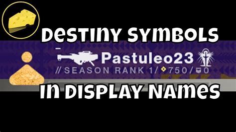 Destiny Symbols In Emblems With Display Names Youtube