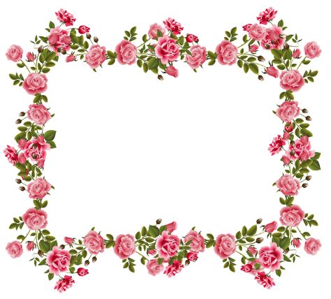 Romantic Pink Flower Border Png Image Png Svg Clip Art For Web