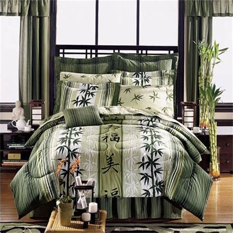 Asian Theme Bedding Japanese Style Haiku Design Complete Bed In A Bag Set Full Queen Or