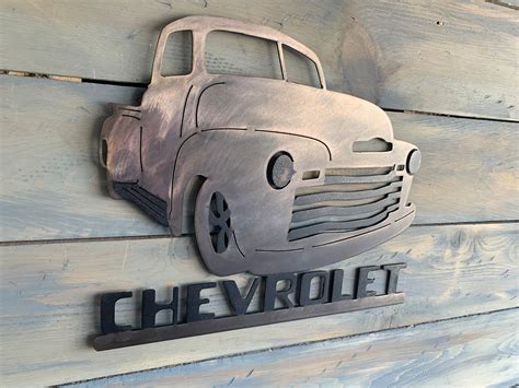 Old Truck Metal Truck Wall Art 49 53 Chevy Metal Art Etsy
