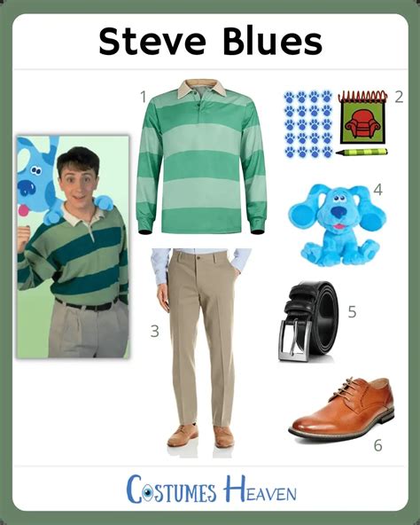 Steve Blue S Clues Costume For Cosplay Halloween