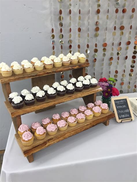 Rustic Cupcake Stair Step Display Idea From My Grad Party Obsessed