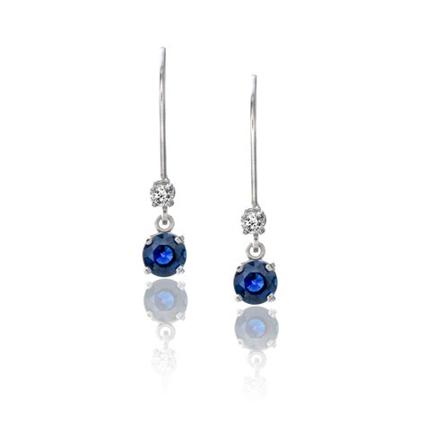Sapphire And Diamond Drop Earrings Jm Edwards Jewelry