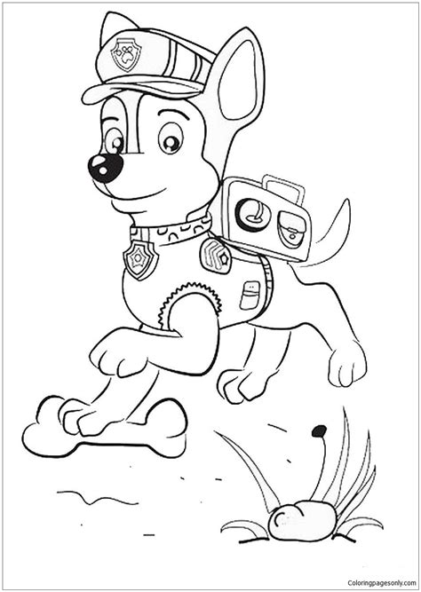 Sein fahrzeug ist ein streifenwagen. Paw Patrol Chase Jumping Coloring Pages - Cartoons Coloring Pages - Free Printable Coloring ...