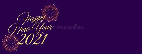 Creative Happy New Year 2021 Decor With Firework On Purple Vector Stock
