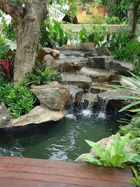 60 Marvelous Backyard Waterfall Garden Landscaping Ideas