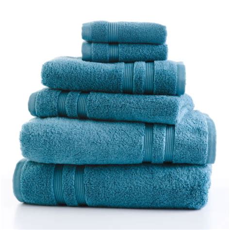 Mainstays Performance Anti Microbial Solid 6 Piece Towel Set Coolwater
