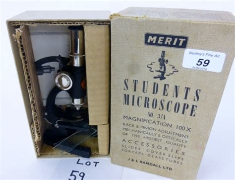 Sold Price A Students Merit Microscope J And L Randall No 34 In