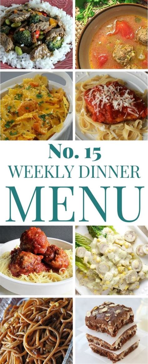 And remember, occupational therapists and speech therapists are out there ready to help and support you! Weekly Dinner Menu #15 (With images) | Weekly dinner menu, Dinner menu, Dinner