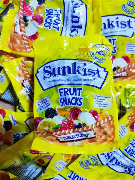 Sunkist Assorted Mixed Fruit Snacks Mixed Candy Natural Flavours Food