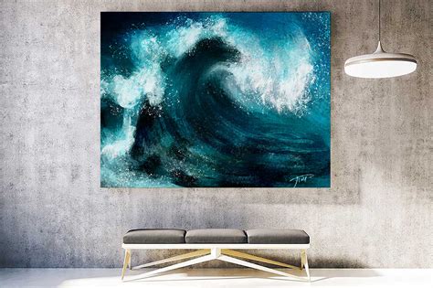 PRINTABLE crashing wave art abstract wave print ocean wave | Etsy | Wave painting, Wave art 
