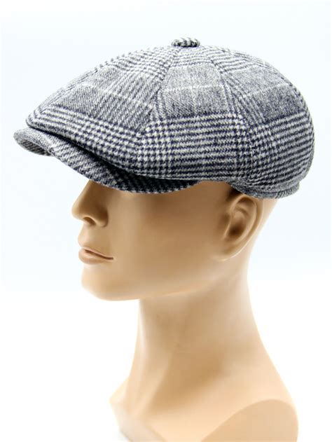 Grey Newsboy Cap Flat Wool Mens Bakers Boy Hat Etsy