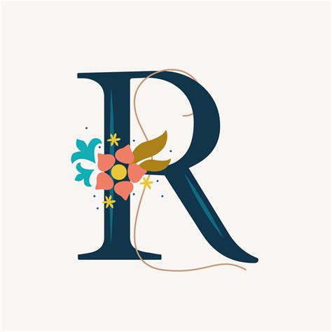 Download Floral Styled Letter R Typography For Free R Letter Design