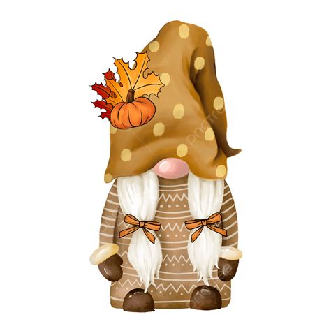 Autumn Gnome Watercolor Illustration Gnome Fall Dwarf Illustration