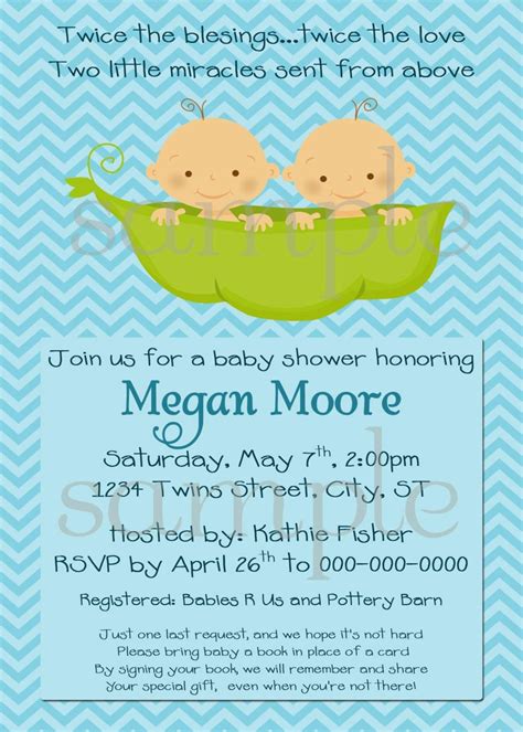 Diy Printable Twins Baby Shower Invitation Etsy