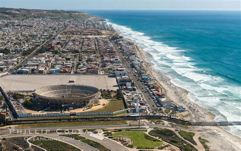 Aerial Photo Of Tijuana Bullring And Coastal Tijuana Baja California