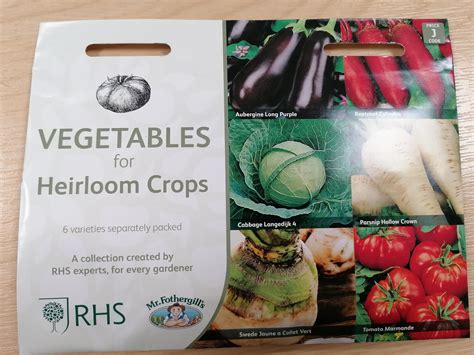 Mr Fothergills Rhs Vegetables For Heirloom Crops Collection Seeds
