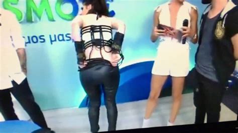 girl tries to pull down her pants on live air youtube