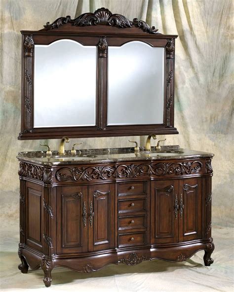 Check out our antique bathroom vanity selection for the very best in unique or custom, handmade pieces from our bathroom vanities shops. 60" Adelina Antique Style Double Sink Bathroom Vanity in ...