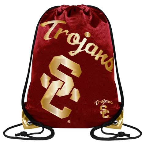 Usc Trojans Metallic Drawstring Backpack Official Usc Trojan