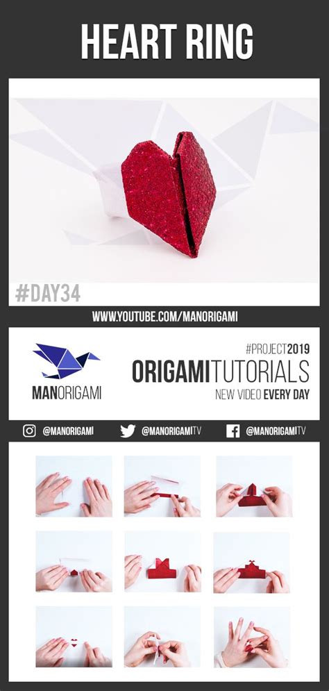 How To Make A Valentines Day Paper Heart Ring Step By Step Origami