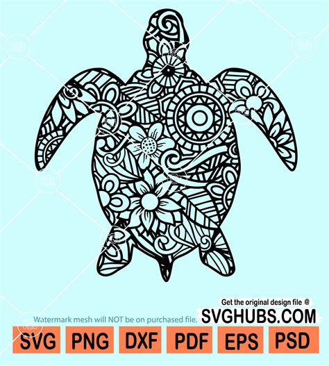 Turtle Mandala Svg Mandala Svg Mandala Turtle Turtle Svg Turtle