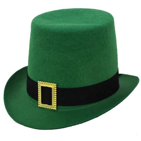 Irish Green Top Hat With Buckle St Patrick Day Leprechaun Accessory Fancy Dress Ebay