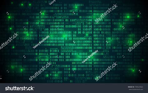 Abstract Futuristic Cyberspace Binary Code Matrix Stock Vector Royalty
