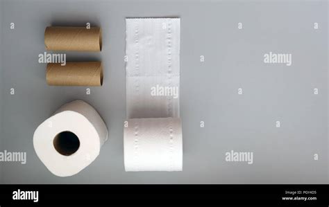 Flat Lay Of Toilet Paper Rolls Stock Photo Alamy