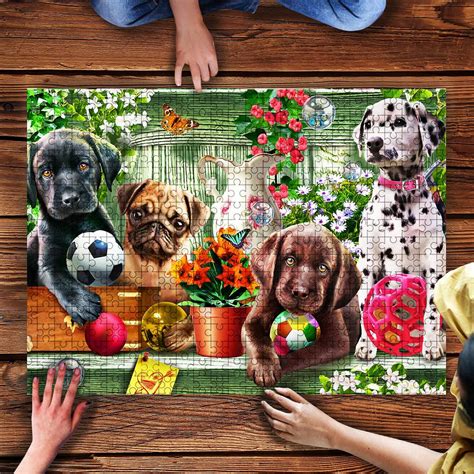 Animal Dogs Puppies Jigsaw Puzzle Set